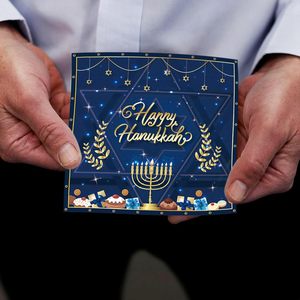 Tovaglioli di Carta Usa e Getta per Hanukkah, Decorati con Menorah Blu, per Cene e Pranzi, Ideali per la Festa delle Luci di Hanukkah - Product Image 5