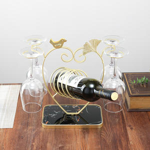 Customized <b>Table</b> Decorative Antique Wine Rack Single Champagne Beer Bottle Holder and Wine Glass Stand - Product Image 4
