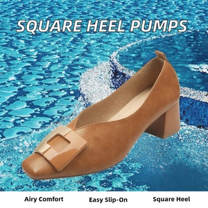 Nouvelles Chaussures à Talons Bas Confortables pour Femmes, Modèle Slip-On, avec Semelle Intérieure Carrée en PU, Idéales Printemps, Été et Automne - Product Image 3
