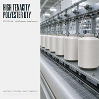 Fil texturé 100% polyester DTY 75D/144F, microfibre douce blanche OKE-100 AA, haute résistance, recyclable, pour la confection de bas et de sous-vêtements