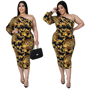 <span class=keywords><strong>Ropa</strong></span> <span class=keywords><strong>de</strong></span> mujer <span class=keywords><strong>de</strong></span> talla grande Sexy recortada <span class=keywords><strong>de</strong></span> un hombro <span class=keywords><strong>de</strong></span> manga larga vestido estampado falda <span class=keywords><strong>de</strong></span> cola <span class=keywords><strong>de</strong></span> pez - Product Image 5