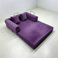 Canapé modulaire en velours côtelé tendance, livré en boîte, à assembler soi-même, entièrement en mousse, idéal pour les petits espaces et appartements-studio