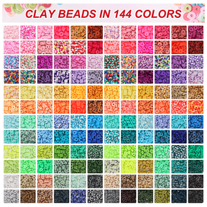 144 Colors Approximately 19000 Pieces 6mm Flat Soft Ceramic <b>Bead</b> <b>Set</b> Box Children's Handmade Puzzle Toys - Product Image 1