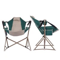 Fauteuil à bascule pliant en tissu Oxford pour plage et camping, balançoire décontractée durable en acier inoxydable