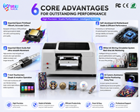 Printer UV A4 Pintar Tanpa Keterampilan Desain, Pemrosesan Gambar AI Canggih, Sempurna untuk Toko Hadiah, Casing Ponsel, Bola Golf, Pencetakan Koin