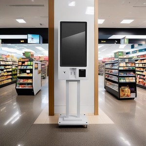 Mesin kios pembayaran dengan Logo kustom sistem Android kantin kios makanan cepat sentuh <span class=keywords><strong>POS</strong></span>