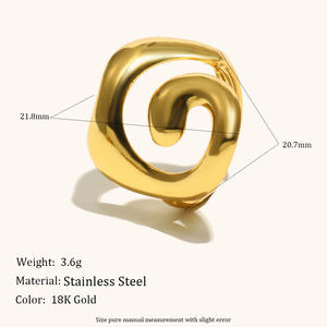 Bestseller Anello di Lusso in Acciaio Inossidabile Placcato Oro 18K, <span class=keywords><strong>Design</strong></span> Semplice e Creativo, Impermeabile, Gioiello in Titanio - Product Image 5