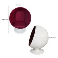 Chaise Sphère Moderne à Espace Unique avec Haut-Parleur Chaise de Loisirs Rotative à la Mode pour Bibliothèque Bar Lecture Personnalisée en Verre