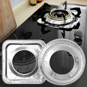 Gas stove oil-proof mat, round stovetop <b>foil</b> ring, <b>kitchen</b> aluminum <b>foil</b> cleaning mat, square cleaning mat, protective mat. - Product Image 5