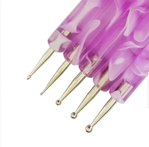 Lot de 5 outils de manucure professionnels pour nail art, motif vague marine violette, fournitures OEM pour la décoration de gel - Product Image 3