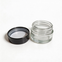 Pot en verre transparent de forme ronde de 3 ml, 5 ml, 7 ml, 9 ml avec couvercle résistant aux enfants, à l'épreuve des enfants