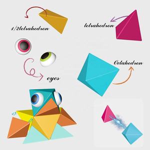 Blocs de puzzle magnétiques pyramides, nouveau style, bricolage, assemblage créatif, blocs de construction, jouets pour enfants, développer l'<span class=keywords><strong>imagination</strong></span>, entraînement, 12 pièces - Product Image 3