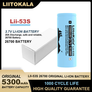 100% ต้นฉบับ <span class=keywords><strong>liitokala</strong></span> <span class=keywords><strong>lii</strong></span>-53S 26700ลิเธียมไอออน3.7โวลต์5300มิลลิแอมป์19.6Wh แบตเตอรี่ชาร์จได้สำหรับเก็บพลังงาน - Product Image 5