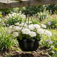 Pots suspendus muraux en plastique résistant aux UV, écologiques et durables, avec trou de drainage pour plantes de jardinage en extérieur