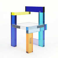 Chaises de salle à manger en acrylique de luxe léger à vente directe d'usine Chaise de tabouret en acrylique de maquillage coloré au design créatif