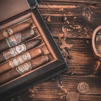 Estuche de Viaje Personalizado en Forma de Cuaderno, de Madera de Cedro y Cuero PU, para Cigarros/Humidores