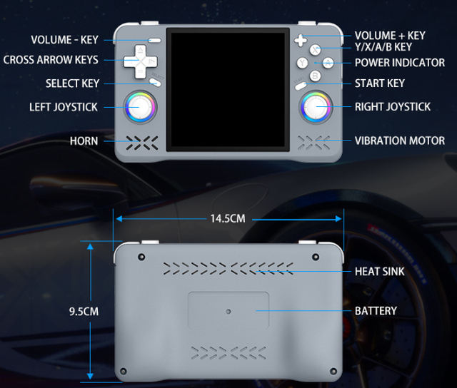 XF40H Retro Handheld Game Console | 64GB with 18,000+ Classic Games | 4" IPS Screen Portable Emulator