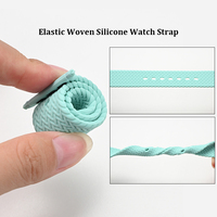 Bracelets de Montre Intelligente Sportifs en Silicone Tressé Extensible 38mm 42mm 44mm 45mm 49mm pour Apple Watch
