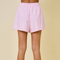 Shorts décontractés d'été pour femmes, nouveau design, avec logo personnalisé, séchage rapide, tricoté à carreaux, taille élastique, style boxer, fabricant