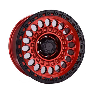 ล้อออฟโรดแบบ Beadlock 4x4 ขนาด 16 17 18 19 20 นิ้ว อลูมิเนียม T6061 สีดำแดง ขอบล้อฟอร์จแบบกำหนดเอง ออฟเซ็ตเป็นลบ สำหรับรถจี๊ป ฟอร์ด ปี 2023 - Product Image 1