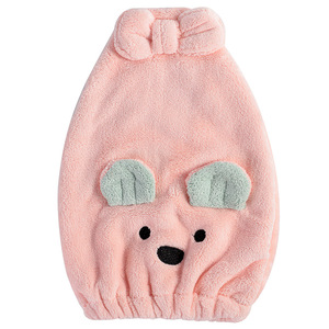 Microfiber Hair Drying Cap Pullover Style Cartoon Quick Dry For Home Use - Product Image 2