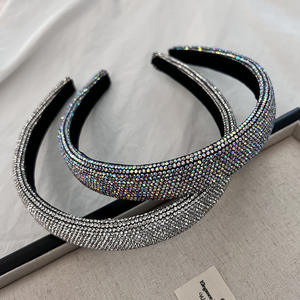 Nouveau style serre-tête élégant entièrement orné de diamants, serre-tête polyvalent coloré avec diamants, bandeau tendance au style simple et distinctif - Product Image 3