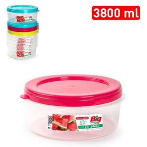 FIAMBRERA 3.8L Contenant alimentaire en plastique durable, grand et rond, indispensable pour la cuisine, au design moderne et élégant, fabriqué par injection. - Product Image 1