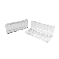 Boîte vide rectangulaire transparente 6 couleurs pour fards à paupières et blush, en plastique, portable, pour sous-emballage DIY, échantillon, directement de l'usine
