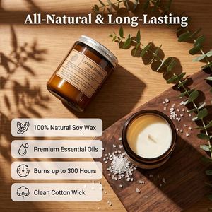 Vela Aromática de Cera de Soja en Frasco de Vidrio, Hecha a Mano, de Larga Duración, No Tóxica, para el Día de la Madre, Diwali, Decoración y Fragancia para el Hogar - Product Image 2