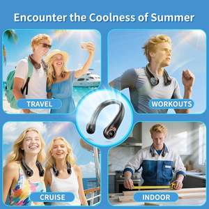 Ventilador de Cuello USB Portátil de 4000 mAh, Mini Ventilador Eléctrico de Refrigeración sin Aspas, Manos Libres - Product Image 5