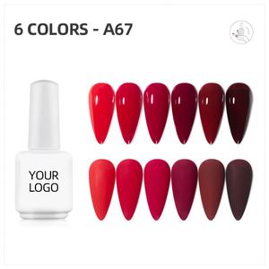 JTING - Kit Profesional de Esmalte de Uñas en Gel UV de 6 Colores, Venta al por Mayor, Suministros para Uñas, Botellas de Esmalte de Uñas de 15 ml, Muestra de Diseño Gratis - Product Image 1