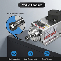 Kit moteur de broche refroidi par air 1,5 kW 24 000 tr/min ER11 ER16 110 V 220 V avec variateur de fréquence (VFD) pour routeur CNC, gravure et fraisage – Stock entrepôt Mexique