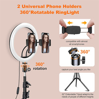 Lampu cincin Diameter 12 inci dengan dudukan Tripod, lampu cincin cahaya Led lingkaran dapat diredupkan, lampu Ring fotografi 12 inci