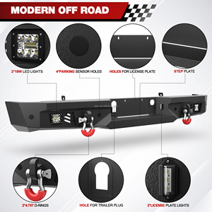Parachoques Delantero con Cabrestante de Ancho Completo ULON, <span class=keywords><strong>Precio</strong></span> de Fábrica, para Camioneta Chevy Silverado 1500 2014 2015, Negro - Product Image 3