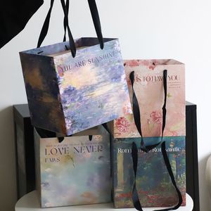 New Hot Bán 10 <span class=keywords><strong>c</strong></span>ái/gói sơn dầu phong <span class=keywords><strong>c</strong></span>ách túi xách túi hoa túi quà tặng cho hoa florist bó hoa <span class=keywords><strong>wrapper</strong></span> - Product Image 2