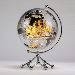 Wellfun venta al por mayor Globe World 10 pulgadas decoración del hogar creativo transparente globo terráqueo Ideas de regalo globos tierra con <span class=keywords><strong>velero</strong></span> - Product Image 6