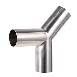 Sanitary Stainless Steel 304 Fittings Brewing Y type Weld Elbow Tee