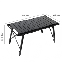 Table tactique portable IGT à roulettes, cadre en aluminium, pliable, réglable, pour le camping, le pique-nique, le barbecue, bureau extérieur