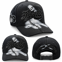 Casquette de style urbain en patchwork appliqué et vieilli, en satin, brodée en 3D, 5 panneaux, forme A, avec logo personnalisé, vente en gros, usine