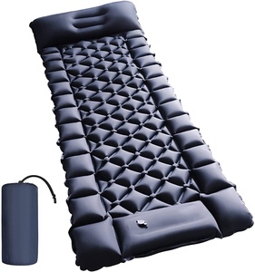 2022 New Ultralight Foot Press Inflatable Backpacking Air Mattress with Pillow Hiking Sleeping Bag Camping Sleeping Pad Outdoor