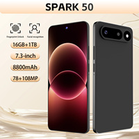 Téléphone Android 16 Spark 50, 16+1 To de stockage, batterie 8800 mAh, écran 7,3 pouces, prise en charge du GPS, double SIM pour les voyages, les jeux, les affaires et l'usage quotidien