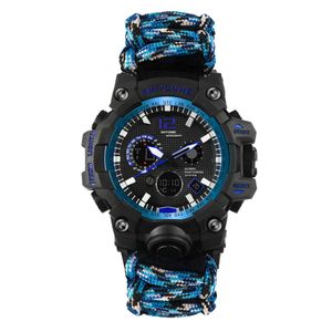 Bracelet de montre de survie en plein air Wilderness Survival avec boussole Flint Fire Starter Paracord - Product Image 5
