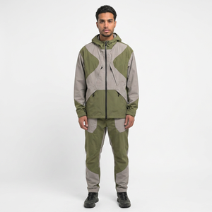 Custom Logo <b>Men's</b> Plus Size <b>Canvas</b> Windbreaker <b>Jackets</b> Camping Hunting Zipper Waterproof Stand Collar Contrast Color Hooded - Product Image 1
