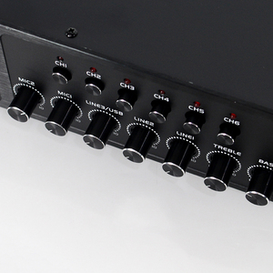 Amplificateur intégré JBHKJ PA-5500USB bleu 500W, amplificateur domestique, mixeur audio, <span class=keywords><strong>ligne</strong></span> <span class=keywords><strong>100V</strong></span>, alliage d'aluminium - Product Image 4