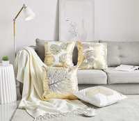 Housse de coussin décorative de luxe carrée, 100% polyester 180 g/m², lavable, avec fermeture éclair