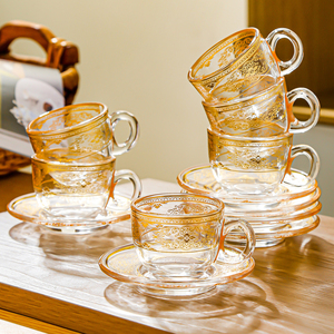 New Product Glass Tea <b>Cup</b> <b>Set</b> of 6 Pcs Turkish Coffee <b>Cup</b> <b>Sets</b> - Product Image 6