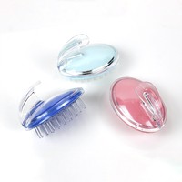 Brosse à shampooing en silicone transparente, masseur du cuir chevelu, peigne pour le lavage des cheveux avec poignée ergonomique pour une utilisation à domicile et en salon
