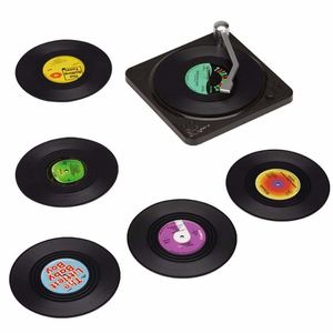 Ensemble de sous-verres rétro personnalisés en forme de CD, en plastique ABS résistant à la chaleur, antidérapants, réutilisables, en forme de disque vinyle, pour la décoration de table ou de mur, café - Product Image 2
