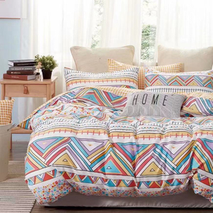 In Phản Ứng Kỹ Thuật Số Tùy Chỉnh Trang Chủ Dệt Khách Sạn Luxury King <span class=keywords><strong>Queen</strong></span> Kích Thước 100% Cotton 4 Piece Comforter Bed Sheets Bộ Đồ Giường - Product Image 2