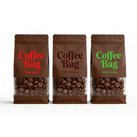 Sacs à fermeture éclair en kraft noir personnalisés, sacs en Mylar refermables, sachets d'emballage de café en aluminium, sacs de café en kraft